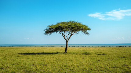 Obraz premium A lone tree on the field. 