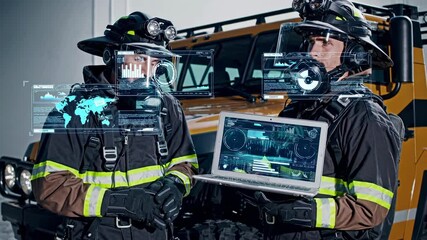 Firefighters using advanced technology for better emergency preparedness and response at a training center
