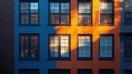 Shadows Cast on Buildings, Creating a Dynamic Play of Light and Architecture

