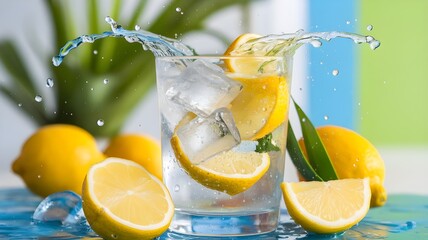 fresh lemonade with lemon