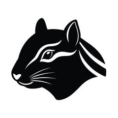 Chipmunk Head Silhouette Vector Art and Black Color Design