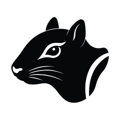 Chipmunk Head Silhouette Vector Art and Black Color Design