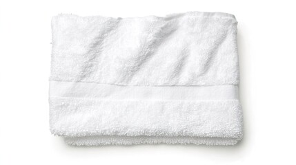 Soft White Towel Folded on Clean Surface for Spa or Bathroom Use