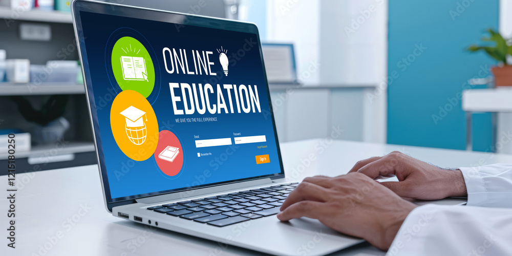 Aufkleber e-learning website with brisk sofware for student to study online on the internet network
