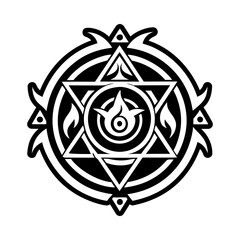 Naklejka premium Fusion sigil symbol icon in solid style