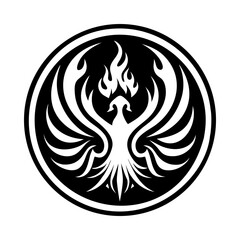A filled style icon of phoenix symbol