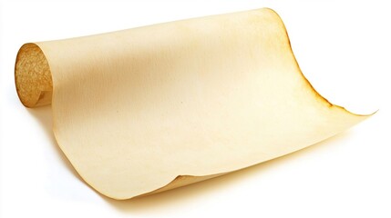 Aged Scroll on a White Background for Creative Projects and Designs