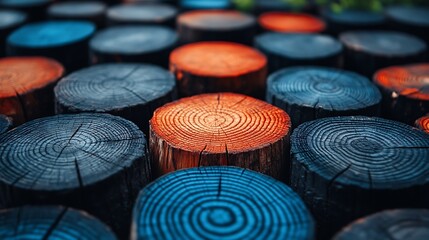 A glowing composition of fragmented wood textures creating a modern look.