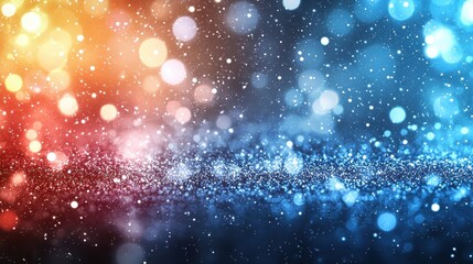 Abstract Festive Background: A Symphony of Blue and Orange Lights