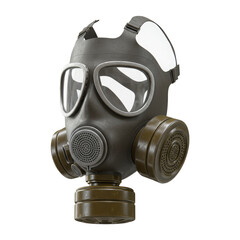 Gas Mask with Realistic Filters and Clear Visor