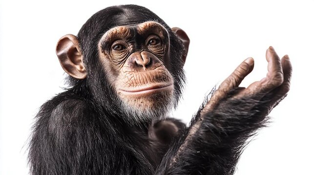 Adorable Chimpanzee Portrait: Close-Up of a Smiling Ape