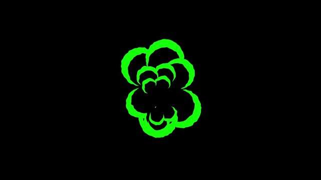 2D Smoke and  Explosions in After Effects, Smoke Rising Above 2d Cartoon FX 4K animation, chroma key, Steam elements 2D cartoon animation with alpha channel