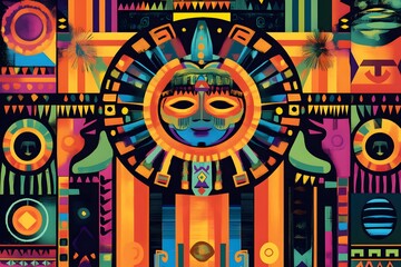 symbolic representation of Mexican heritage stylized Aztec