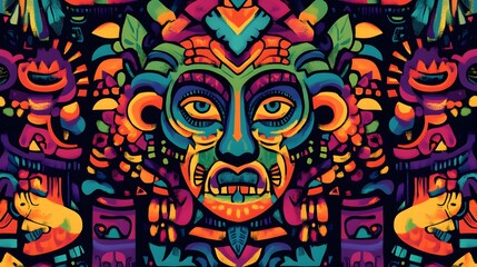symbolic representation of Mexican heritage stylized Aztec