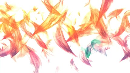 Obraz premium Abstract colorful feathers swirling, white background, design element