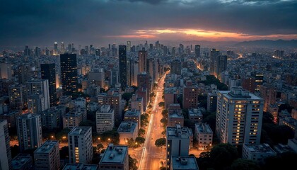 Obraz premium Mexico City Urban Nightfall