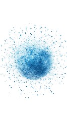  A white background with blue data points forming an abstract sphere, representing the global network of AI models and data sets in big tech companies