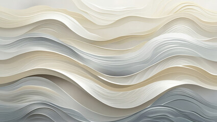 grey and white waves classic minimalist wallpaper desktop background | generative AI