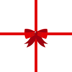 Flat Red gift bows of ribbon on greeting or invitation cards envelopes with copy space vector illustration