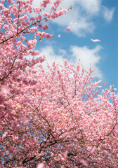 桜と青空、日本の春の絶景