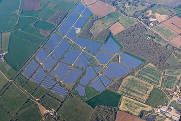 Aerial view of a solar farm	