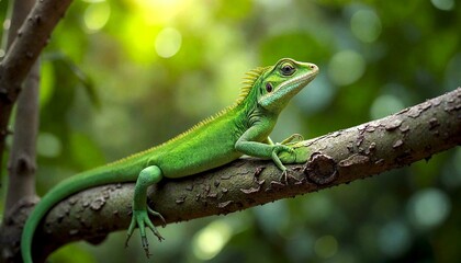 Giant Green Anole Lizard in Virgin Islands