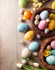 Obraz premium easter eggs in a basket