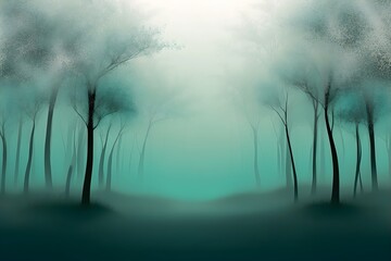 Obraz premium Design Vorlage Hintergrund Grafik Präsentation - Dunkelgrüner Farbverlauf - Bäume