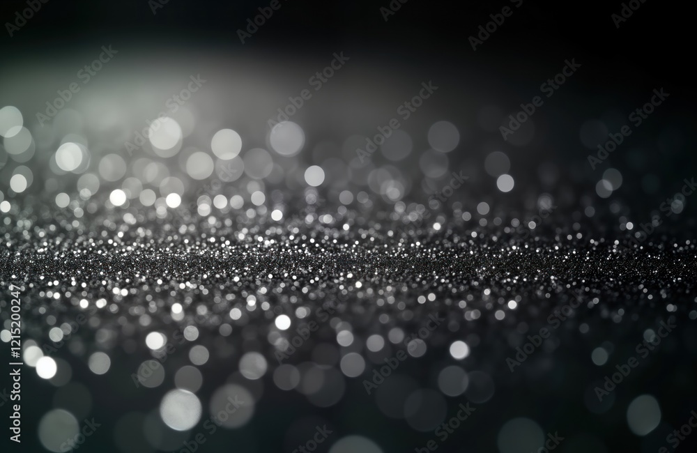 Aufkleber silver glitter sparkles on dark background. shimmering particles create elegant look. abstract desig