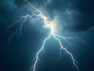 Realistic natural neon lightning effect Thunderstorm. Strength Energy charge Thunder. Blitz Lightning Thunder.