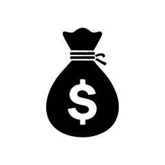 Money bag with dollar sign icon. Money bag icon vector flat illustration design.