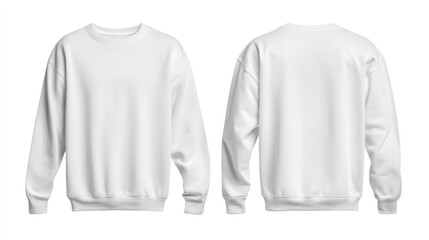 White Sweatshirt Front and Back View for Design Mockup