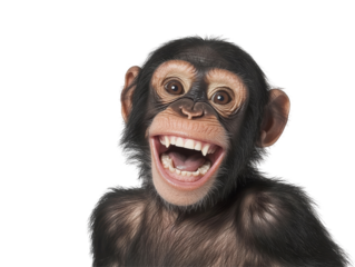 Isolated Laughing Chimpanzee