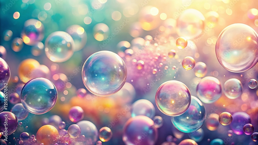 Poster pastel bubble background with bokeh effect - dreamy soft focus abstract