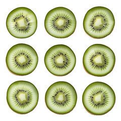 Fototapeta premium Fresh kiwi halves on transparent or white background