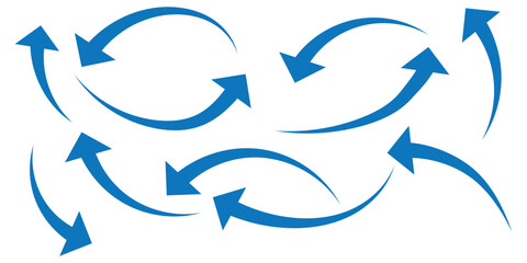 Obraz premium Black arrows set. Curved arrows. Arrow sign. Flat style icons.