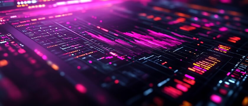 Abstract digital data streams and glowing lines.