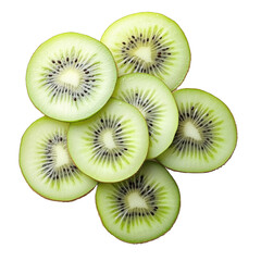 Fototapeta premium Fresh kiwi halves on transparent or white background