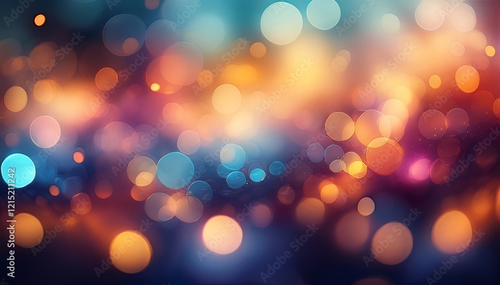 Poster blurred lights creating a vibrant bokeh effect against a colorful gradient background, perfect for f