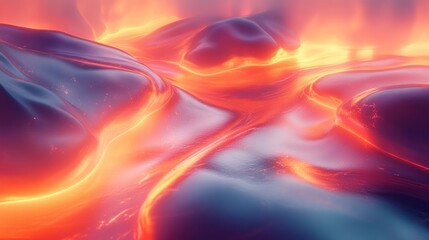 Obraz premium Molten lava flows, fiery background, volcanic texture, abstract art
