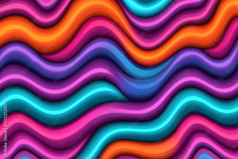 Aufkleber colorful wavy lines flowing and creating a vibrant and dynamic abstract background, perfect for mode