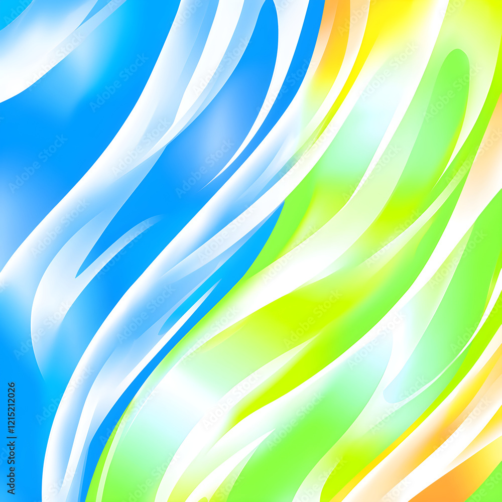 Aufkleber sleek curves and color gradients merging dynamically, creating fluid visual rhythm with vibrant, flo