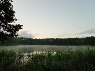 Lake during summer sunset