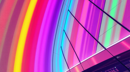 Fototapeta premium Precise architectural color photography of a futuristic neon gradient shimmer texture wallpaper desktop background | generative AI