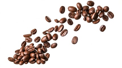 Obraz premium Freshly Roasted Coffee Beans in Various Shapes and Sizes