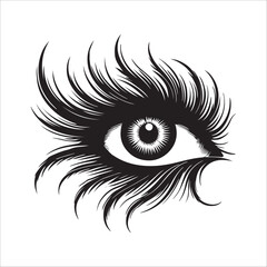 Fototapeta premium female eyes vector icon silhouette