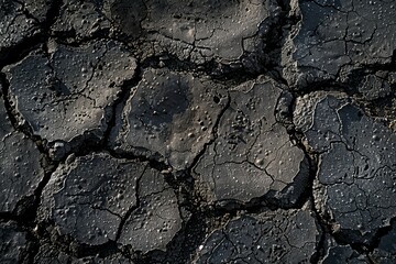 Flat black and old tarmac road surface. Detailed photo textured background