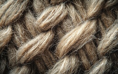 Fototapeta premium Burlap sack fabric macro, showing rough woven fibers and rustic texture