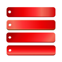 Label Red Ribbon button tag banner - sticker sale badge promotion Vector illustration.