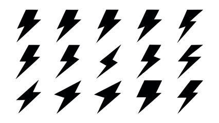  Black Lightning Bolt silhouette Icons